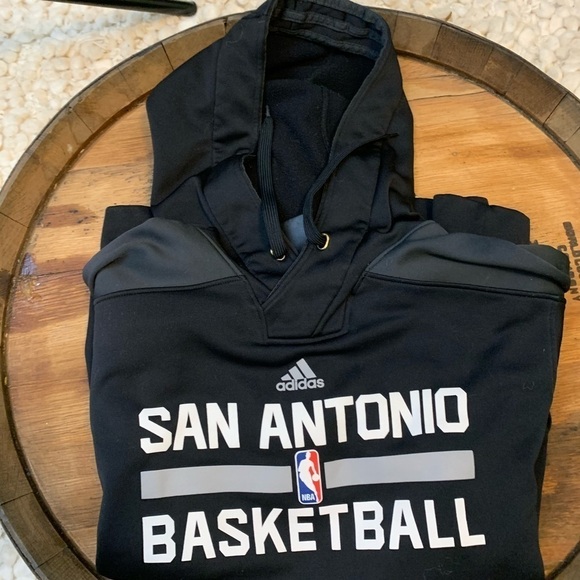 Adidas || San Antonio NBA Basketball Black Hoodie Sweatshirt M - Picture 2 of 13